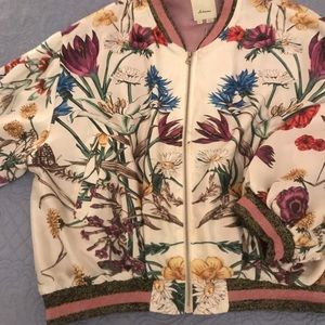 Silk Bomber Jacket. Anthropology. XL. Worn once